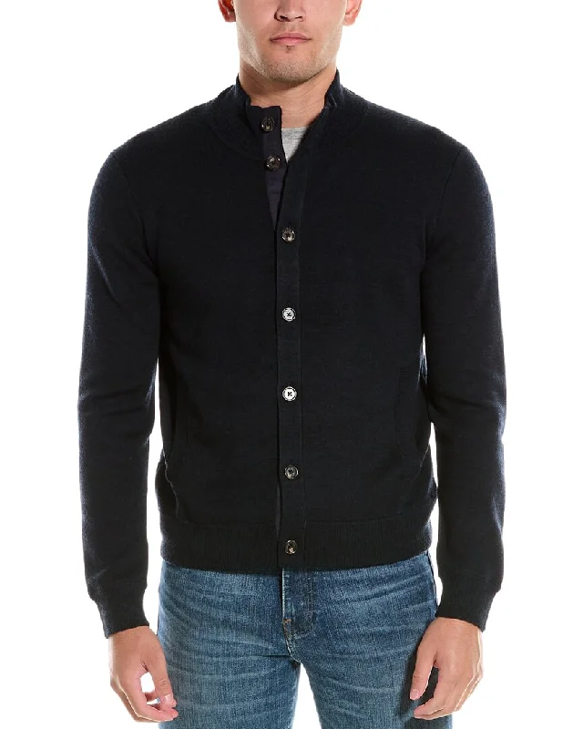 Men's Cable - Knit Sweater Dress in Gray for a Unique and Comfortable One - Piece OptionBruno Magli Double Face Wool Cardigan Men's Cable - Knit Sweater Dress in Gray for a Unique and Comfortable One - Piece OptionBruno Magli Double Face Wool Cardigan