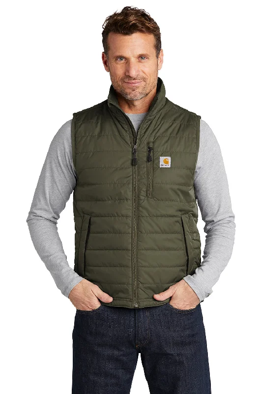 Men's Patterned Plaid Vest in Multicolor for a Preppy LookCarhartt Mens Gilliam Full Zip Vest - Moss Green