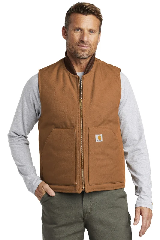 Men's Shearling Vest in Tan for a Timeless and Elegant AppearanceCarhartt Mens Wind & Water Resistant Duck Cloth Full Zip Vest - Carhartt Brown Men's Shearling Vest in Tan for a Timeless and Elegant AppearanceCarhartt Mens Wind & Water Resistant Duck Cloth Full Zip Vest - Carhartt Brown