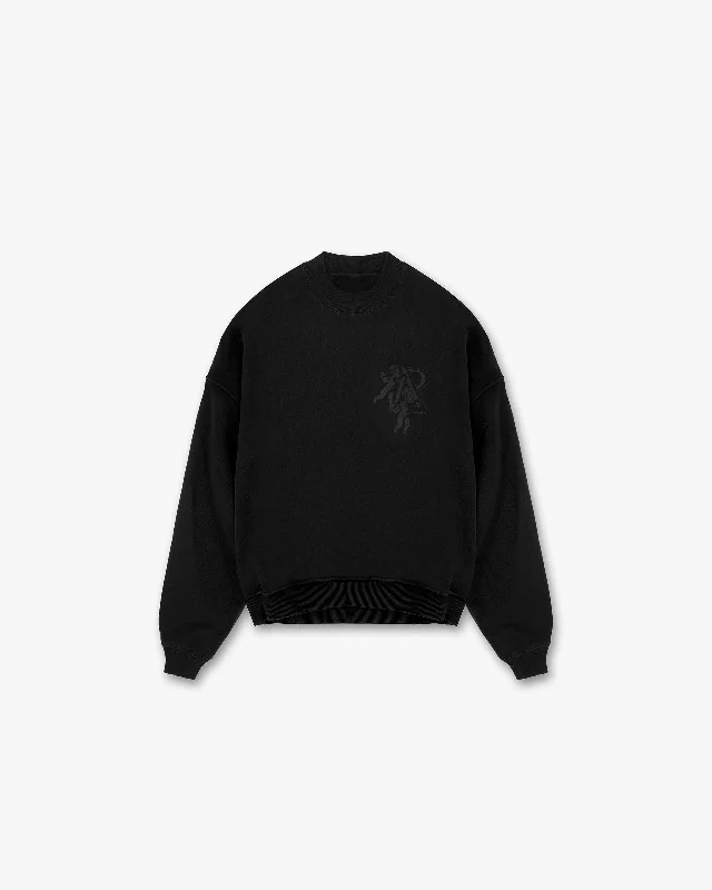 Men's Ribbed Bodycon Sweater in Red for a Sexy and Confident Night OutCherub Initial Sweater - Jet Black