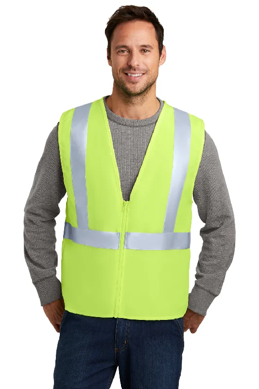 Men's Camouflage - Print Vest in Green for Hunting and Outdoor AdventuresCornerStone Mens Enhanced Visibility Safety Vest - Safety Yellow
