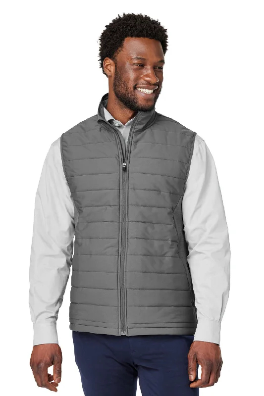 Men's Patterned Plaid Vest in Multicolor for a Preppy LookDevon & Jones Mens New Classics Charleston Hybrid Full Zip Vest - Graphite Grey Melange