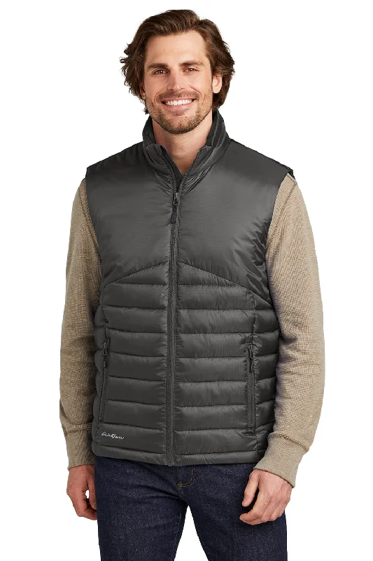 Men's Camouflage - Print Vest in Green for Hunting and Outdoor AdventuresEddie Bauer Mens Water Resistant Quilted Full Zip Vest - Iron Gate Grey