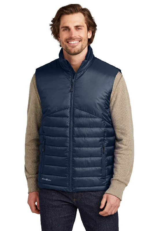 Plus Size Men's Sequin - Embellished Vest in Silver for a Glamorous PartyEddie Bauer Mens Water Resistant Quilted Full Zip Vest - River Navy Blue