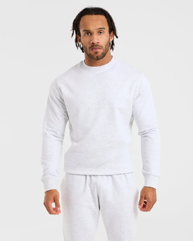 Men hoodie with a kangaroo pocket and ribbed cuffsEssential Lightweight Sweater - Grey Marl Men hoodie with a kangaroo pocket and ribbed cuffsEssential Lightweight Sweater - Grey Marl