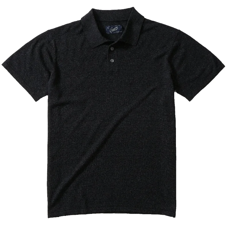 Tall Men's Button - Down Sweater in Mustard Yellow for a Pop of Color in SpringFeatherweight Sweater Polo - Charcoal