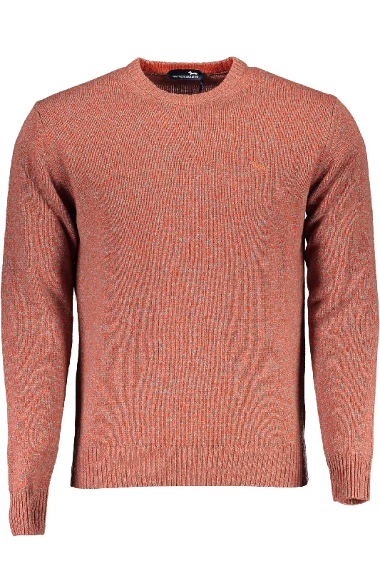 Regular Fit Men's Mock - Neck Sweater in Teal with a Side Slit for a Modern Office AttireHarmont & Blaine Elegant  Crew Neck Sweater with Men's Embroidery