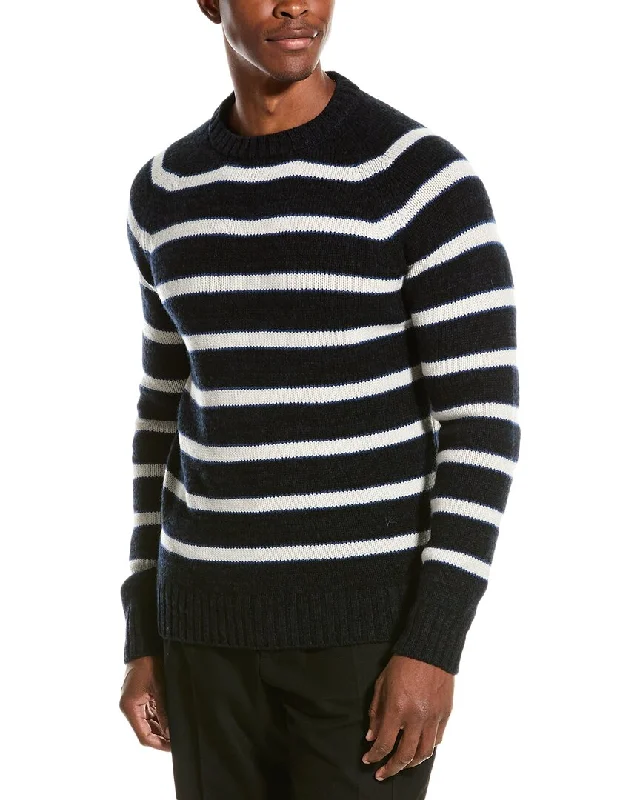 Plus Size Men's Open - Front Cardigan Sweater in Burgundy with Buttons for a Stylish LayerISAIA Cashmere Crewneck Sweater