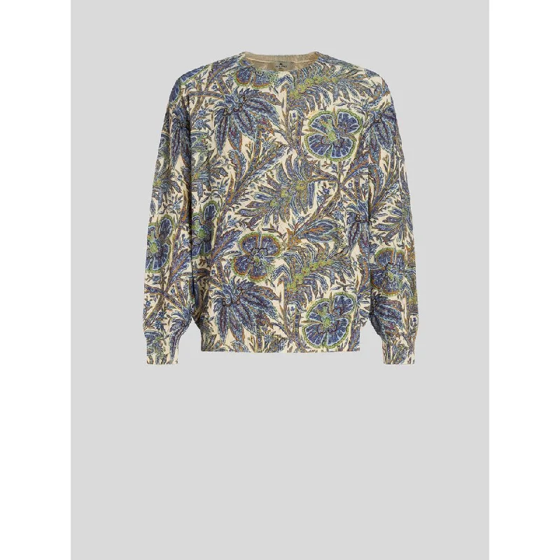 Men's Jacquard Patterned Wool - Acrylic Sweater in Purple for a Sophisticated Autumn OutfitJUMPER WITH MACRO FLORAL DESIGNS Men's Jacquard Patterned Wool - Acrylic Sweater in Purple for a Sophisticated Autumn OutfitJUMPER WITH MACRO FLORAL DESIGNS