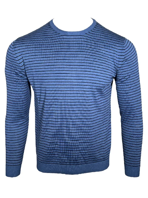 Men's Embroidered Floral Patterned Silk - Blend Sweater in Cream for a Spring - Inspired LookMen Crewneck Stripe Sweater In Blue/navy Men's Embroidered Floral Patterned Silk - Blend Sweater in Cream for a Spring - Inspired LookMen Crewneck Stripe Sweater In Blue/navy