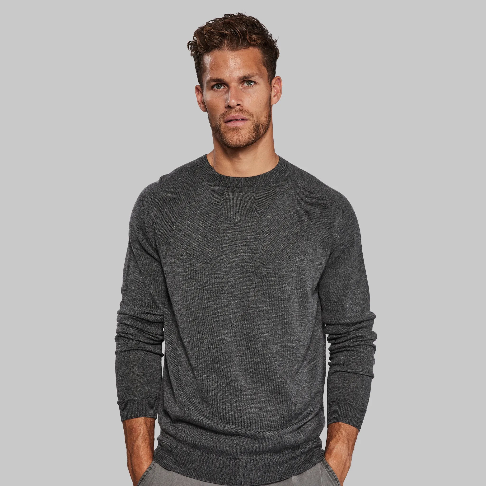 Plus Size Men's Striped Cotton - Blend Sweater in Navy and White for a Nautical - Themed VacationPlanet Earth Sweater. Grey edition