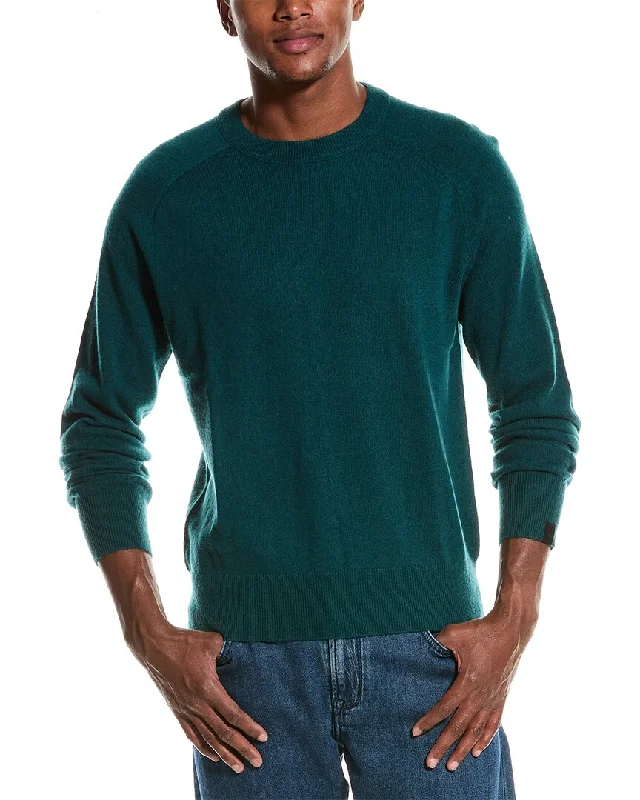 Men's Cable - Knit Turtleneck Merino Wool Sweater in Charcoal for a Winter Business Lookrag & bone Peter Cashmere Crewneck Sweater