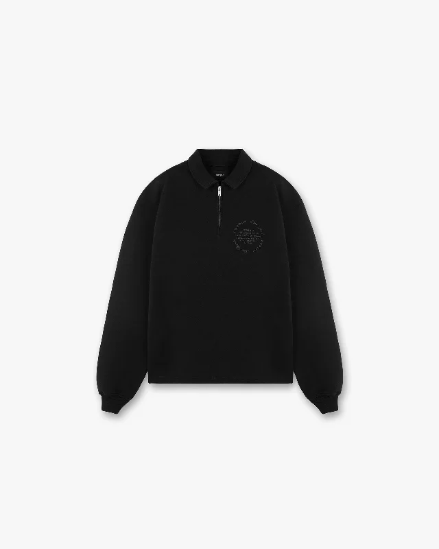 Tall Men's Button - Down Sweater in Mustard Yellow for a Pop of Color in SpringSeason Tour Quarter Zip Sweater - Black