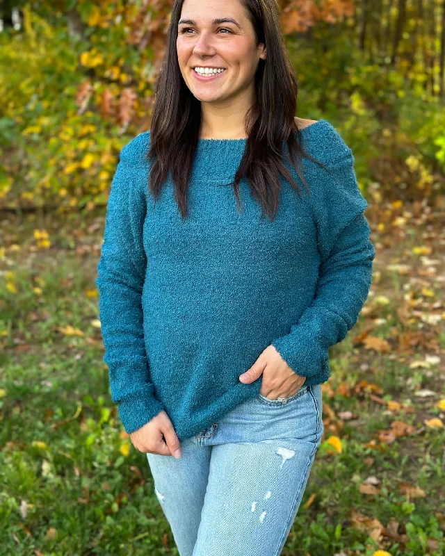 Plus Size Men's V - Neck Cotton Cardigan in Navy for a Classic and Comfortable StyleTeal Sweater