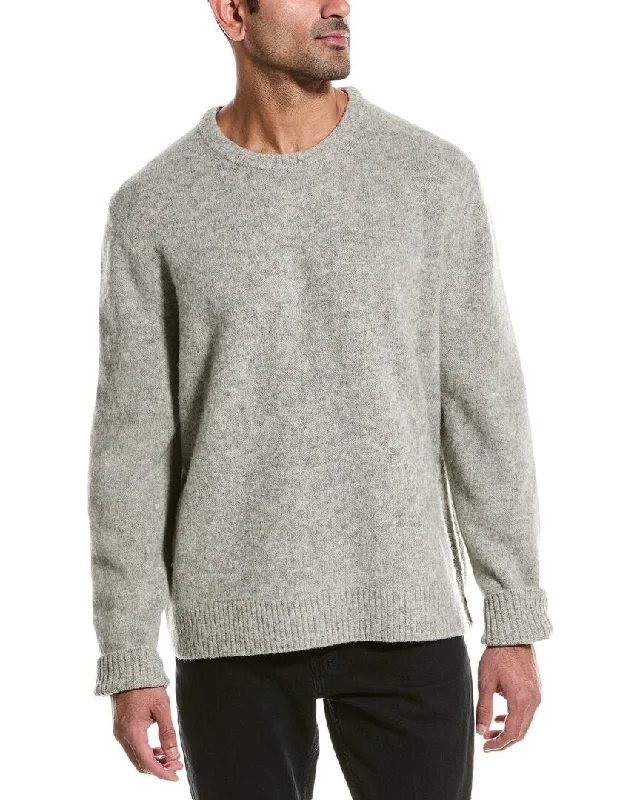 Men's Shearling - Lined Leather Sweater in Brown for a Rugged and Warm Winter EnsembleTodd Snyder Cambridge Wool Sweater