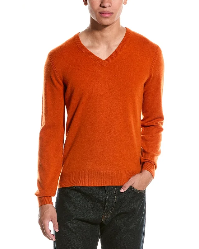 Regular Fit Men's Mock - Neck Sweater in Teal with a Side Slit for a Modern Office AttireTodd Snyder Cashmere V-Neck Sweater