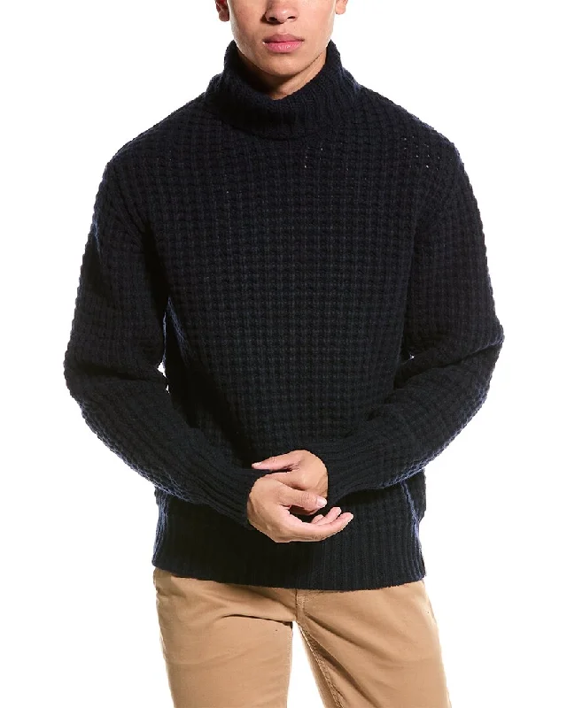 Men's Jacquard Patterned Wool - Acrylic Sweater in Purple for a Sophisticated Autumn OutfitTodd Snyder Cashmere & Wool-Blend Turtleneck