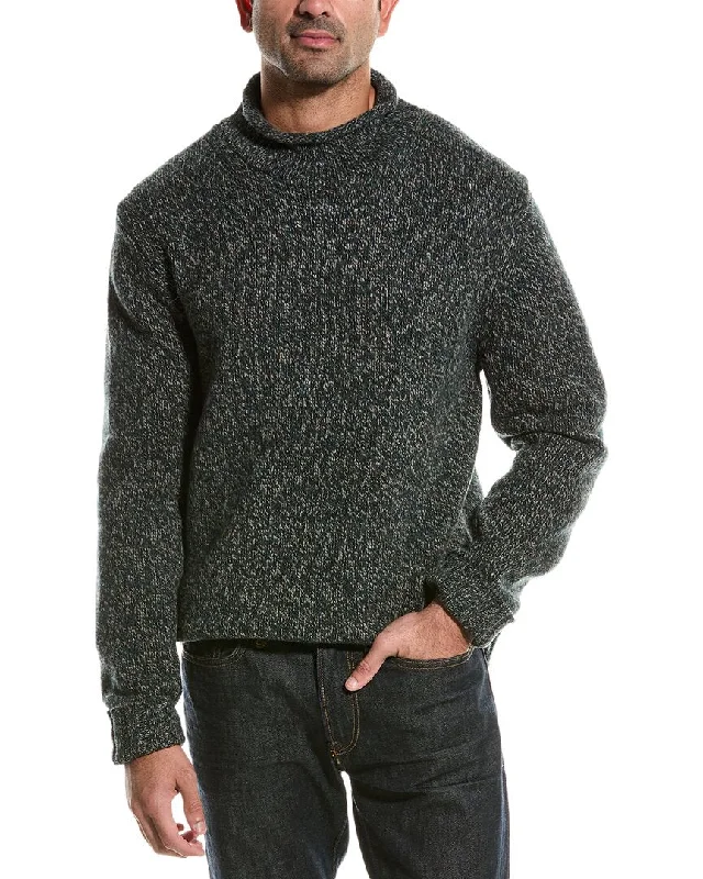 Men's Fuzzy Mohair - Blend Sweater in Light Pink for a Soft and Stylish LookTodd Snyder Roll Neck Sweater