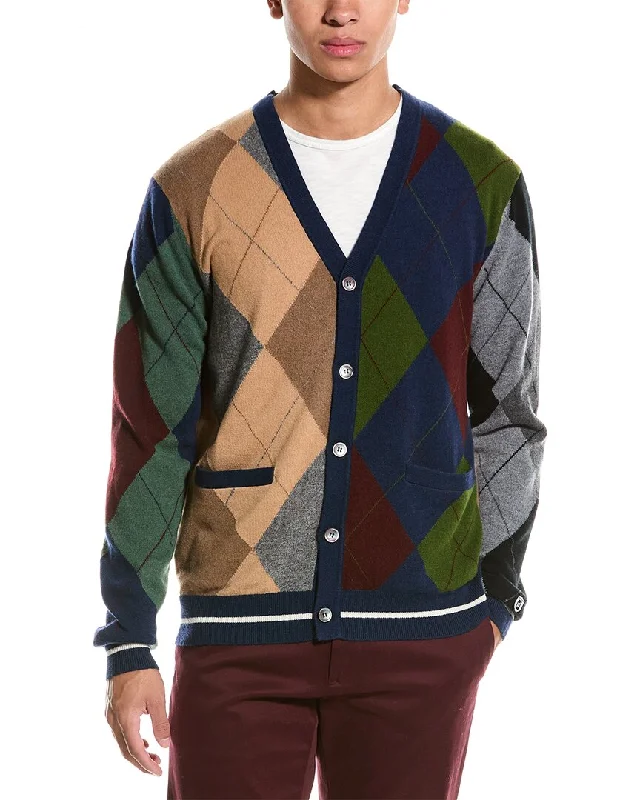 Men's Zip - Up Fleece - Lined Sweater in Black with Thumbholes for Outdoor Winter ActivitiesTodd Snyder X FootJoy Cashmere Cardigan