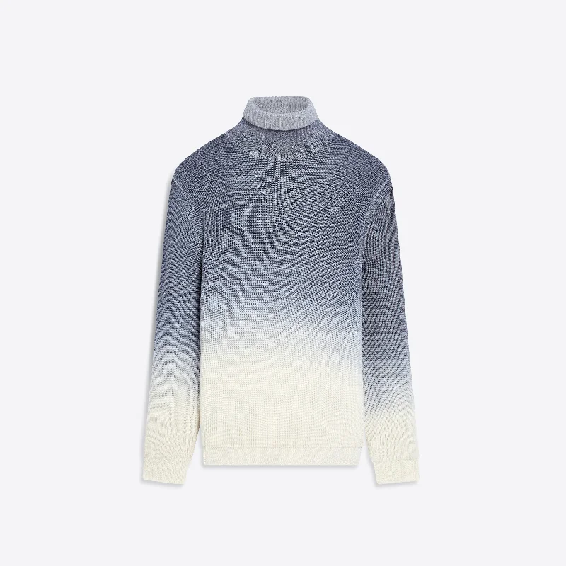Men's Sequined Trimmed Sweater in Gold for a Glamorous New Year's PartyTurtle Neck Dip Dyed Ombre Sweater