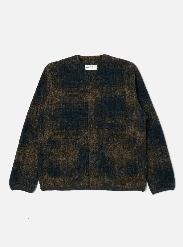 Men's Fuzzy Mohair - Blend Cardigan in Light Pink for a Soft and Trendy LookUniversal Works Cardigan in Navy/Sand Agu Check Fleece Men's Fuzzy Mohair - Blend Cardigan in Light Pink for a Soft and Trendy LookUniversal Works Cardigan in Navy/Sand Agu Check Fleece