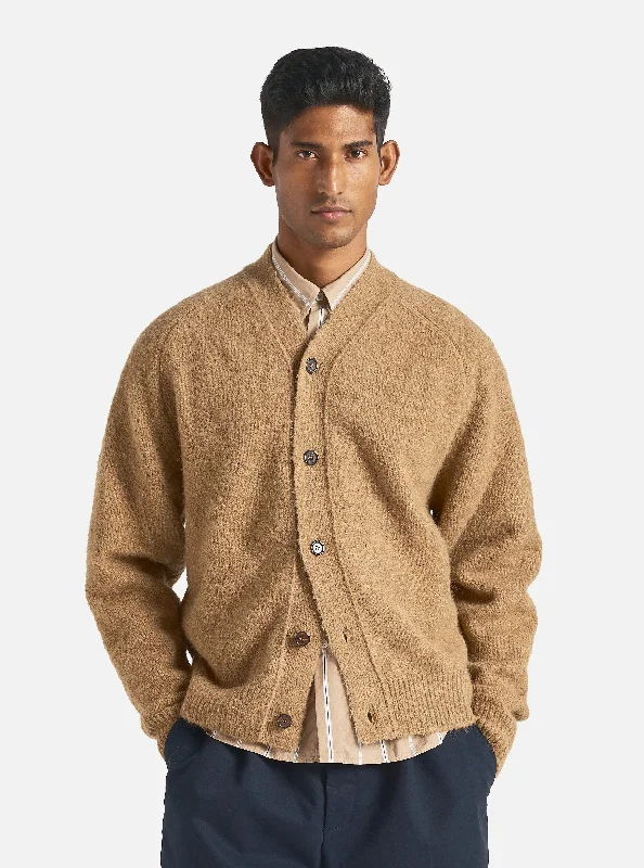 Plus Size Men's Checkered Cardigan in Black and White for a Classic Patterned PieceUniversal Works David Cardigan in Sand Alpaca Knit Plus Size Men's Checkered Cardigan in Black and White for a Classic Patterned PieceUniversal Works David Cardigan in Sand Alpaca Knit