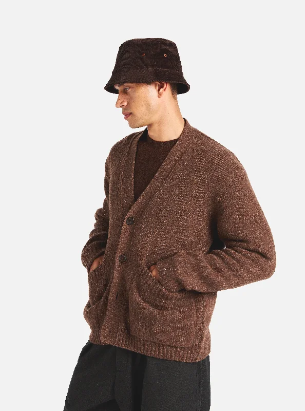 Men's Zipper - Front Cardigan in Red for a Bold and Modern LookUniversal Works Langdale Cardigan in Brown Tweed Knit Men's Zipper - Front Cardigan in Red for a Bold and Modern LookUniversal Works Langdale Cardigan in Brown Tweed Knit