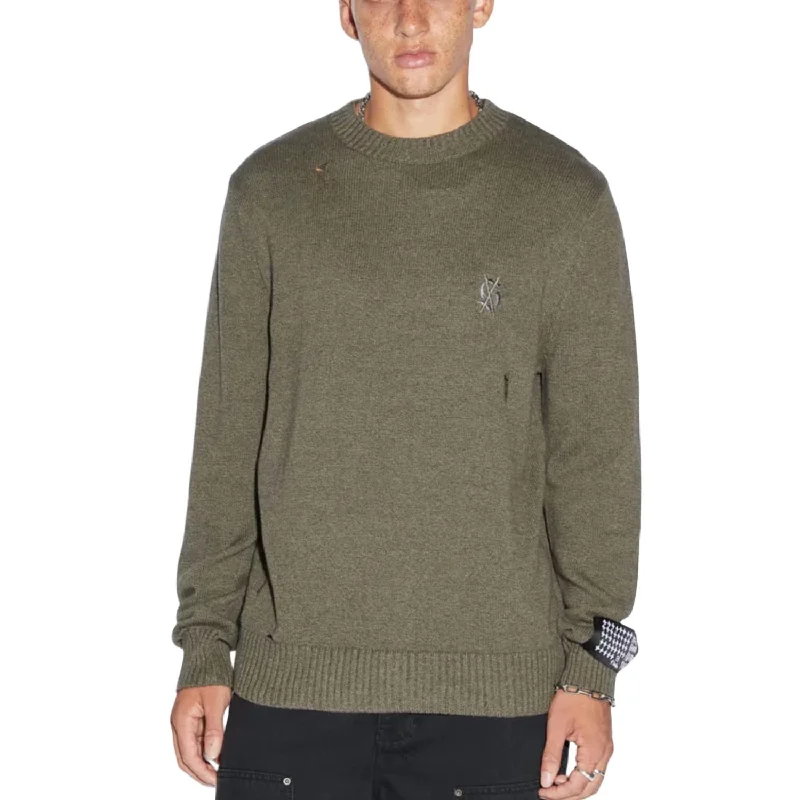 Men's Cable - Knit Turtleneck Merino Wool Sweater in Charcoal for a Winter Business LookVintage Dollar Knit Crew Surplus In Sage