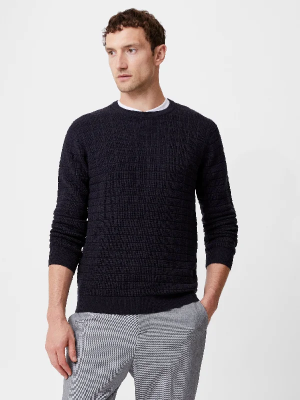 Plus Size Men's Patterned Fair Isle Cardigan in Multicolor for a Festive Winter VibeTextured Crew Neck Jumper Plus Size Men's Patterned Fair Isle Cardigan in Multicolor for a Festive Winter VibeTextured Crew Neck Jumper