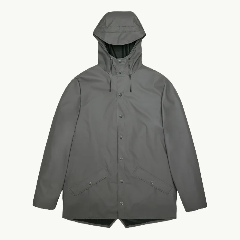 Men coats with a detachable faux - fur collar for a trendy and warm touchJacket - Grey