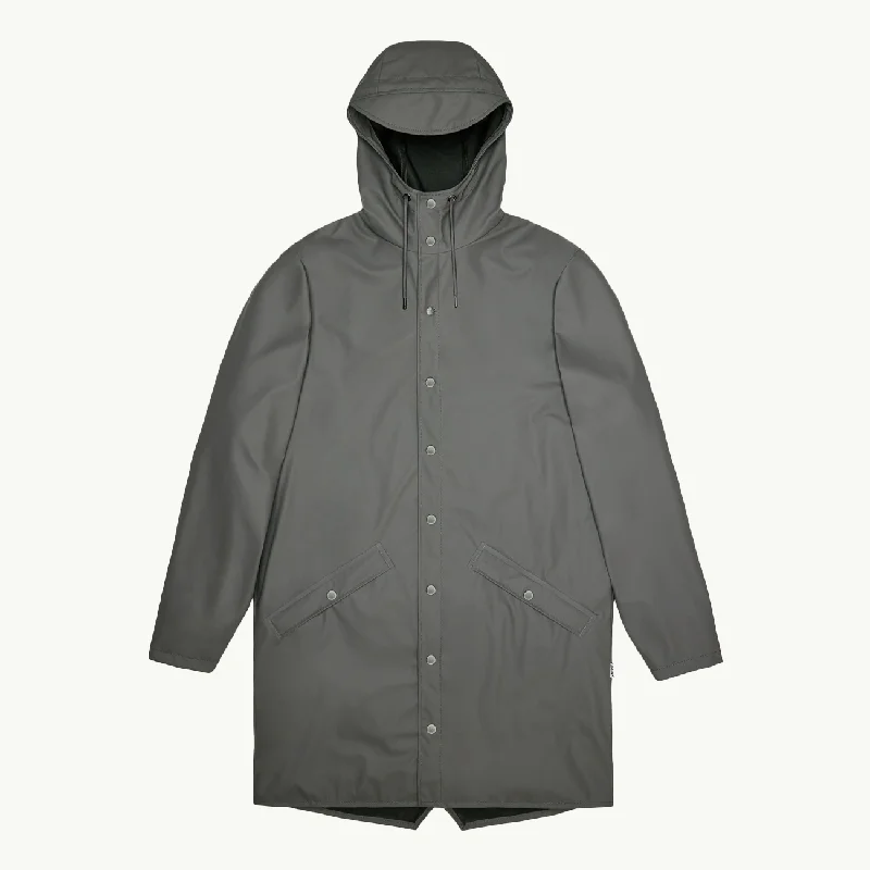 Men coats with a hooded design for added protection against the elementsLong Jacket - Grey