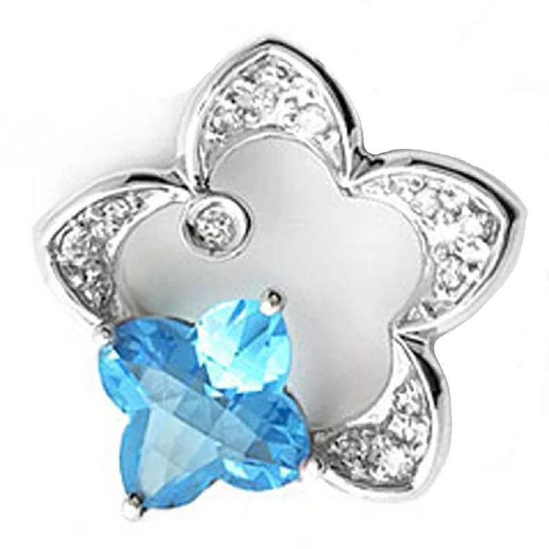 Lightweight men coats made of breathable fabric for spring and autumn14k White Gold Clover Shape Blue Topaz and Diamond Star Pendant