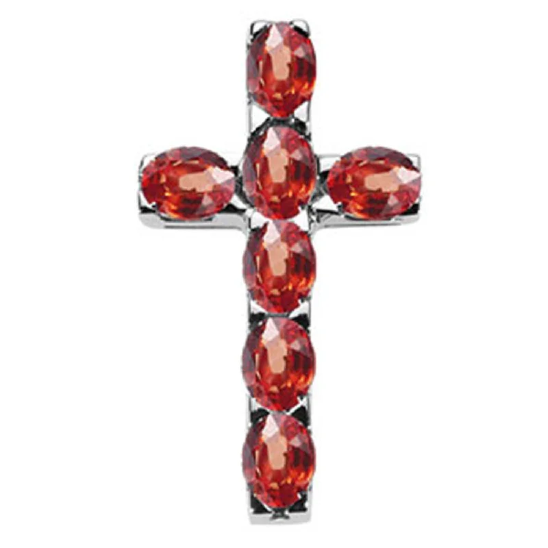 Long - line men coats reaching below the knee for maximum coverage14k White Gold Orange Sapphire Cross Pendant