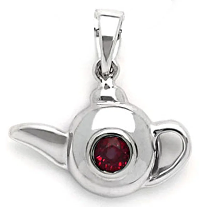 Men coats with multiple inner pockets for convenient storage of essentials14k White Gold Ruby Teakettle Pendant