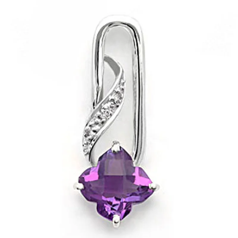 Men coats with a drawstring waist for a customizable fit18k White Gold Clover Shape Amethyst and Diamond Pendant Men coats with a drawstring waist for a customizable fit18k White Gold Clover Shape Amethyst and Diamond Pendant