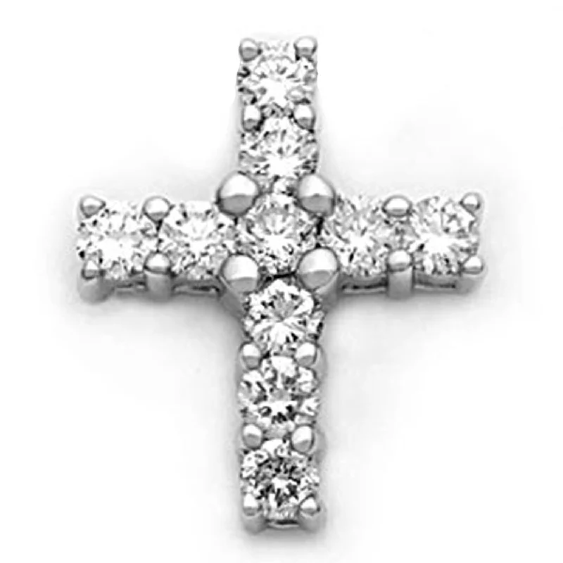 Men coats with a stand - up collar for a sleek and modern look18k White Gold Diamond Cross Pendant