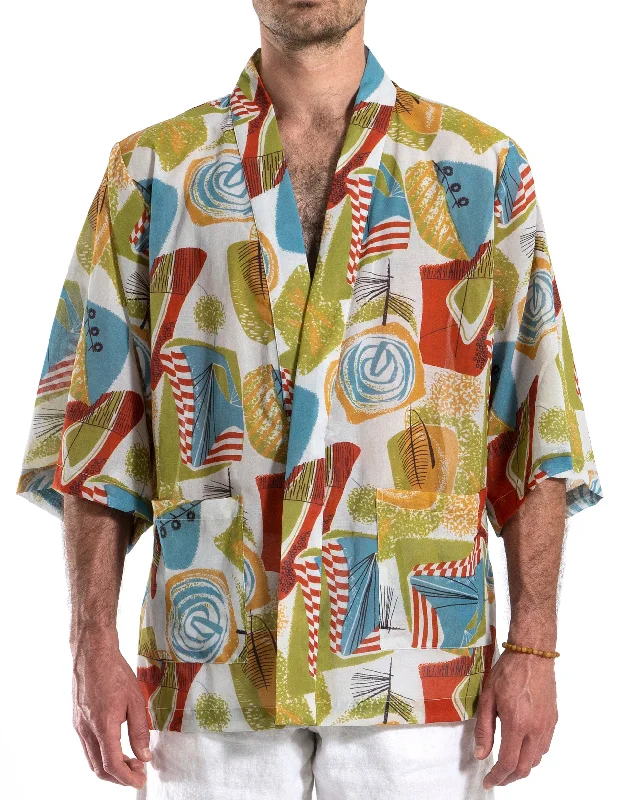 Men's quilted shirtjackets for added insulation​2322  Bruce Lee Shirt " Omar Print "