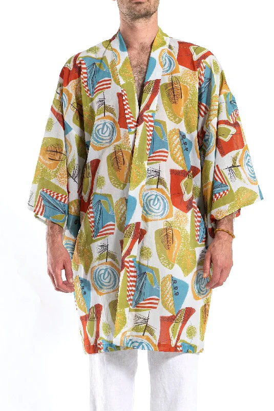 Men's shirtjackets with a detachable lining​2332  Kimono " Omar Print "