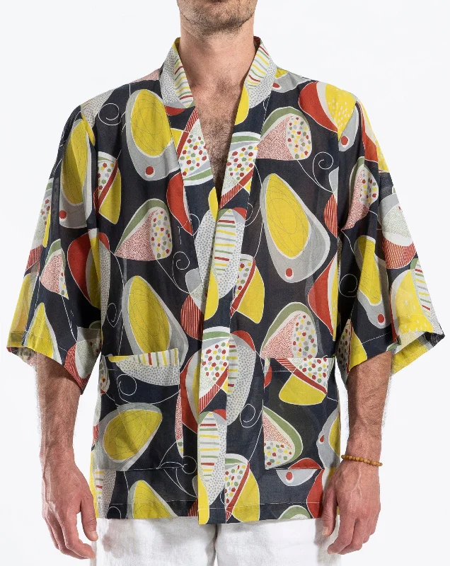 Men's shirtjackets with a drawstring waist​2324  Bruce Lee Shirt  " Otto Print "