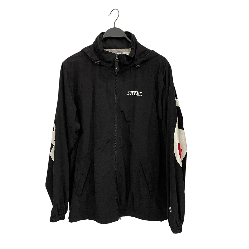 Men coats with a quilted pattern for added texture and warmthSupreme/Champion/Windbreaker/XL/Nylon/BLK/Zip up windbreaker jacket