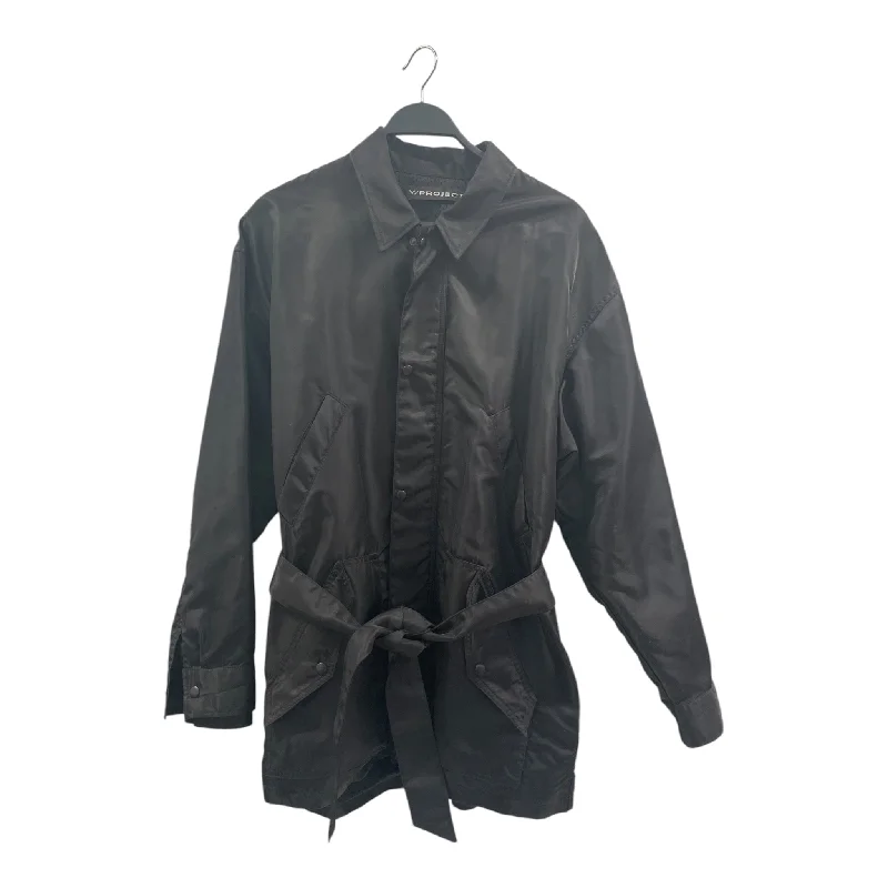 Men coats with a stand - up collar for a sleek and modern lookY/PROJECT/Trench Coat/46/Nylon/BLK/TRENCHY/DOUBLE LAYER/BELT WZT Men coats with a stand - up collar for a sleek and modern lookY/PROJECT/Trench Coat/46/Nylon/BLK/TRENCHY/DOUBLE LAYER/BELT WZT