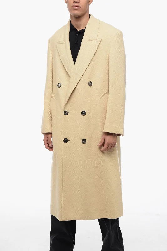 Men coats with a wind - resistant outer layer for blustery weatherAmi Alexandre Mattiussi Wool Double-Breasted Coat Men coats with a wind - resistant outer layer for blustery weatherAmi Alexandre Mattiussi Wool Double-Breasted Coat