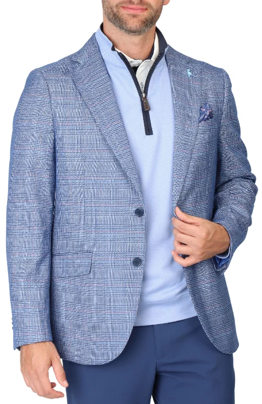 Men coats with a zip - out lining for easy cleaning and versatilityCobalt Great Glen Plaid Sport Coat