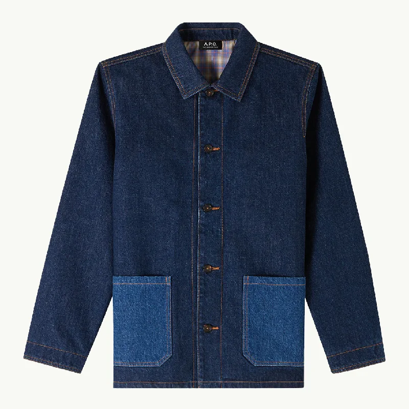 Men coats with a contrasting trim for a fashion - forward aestheticAnthonin Jacket - Washed Indigo Men coats with a contrasting trim for a fashion - forward aestheticAnthonin Jacket - Washed Indigo