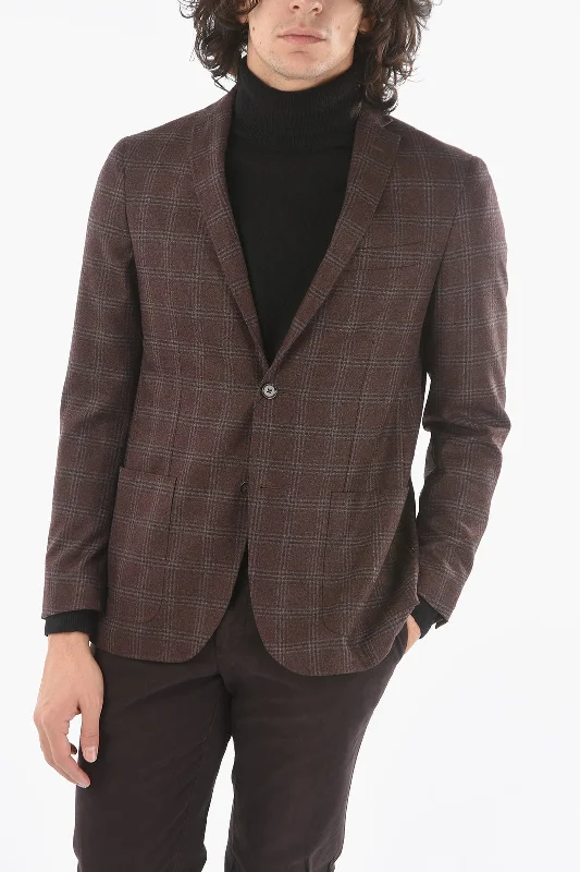 Slim - fit men coats in navy blue for a classic and sophisticated appearanceCorneliani CC COLLECTION Blazer Windowpane Check Slim - fit men coats in navy blue for a classic and sophisticated appearanceCorneliani CC COLLECTION Blazer Windowpane Check