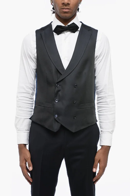 Men coats with a drawstring waist for a customizable fitCorneliani Cc Collection Double-Breasted Jacquard Waistcoat Men coats with a drawstring waist for a customizable fitCorneliani Cc Collection Double-Breasted Jacquard Waistcoat