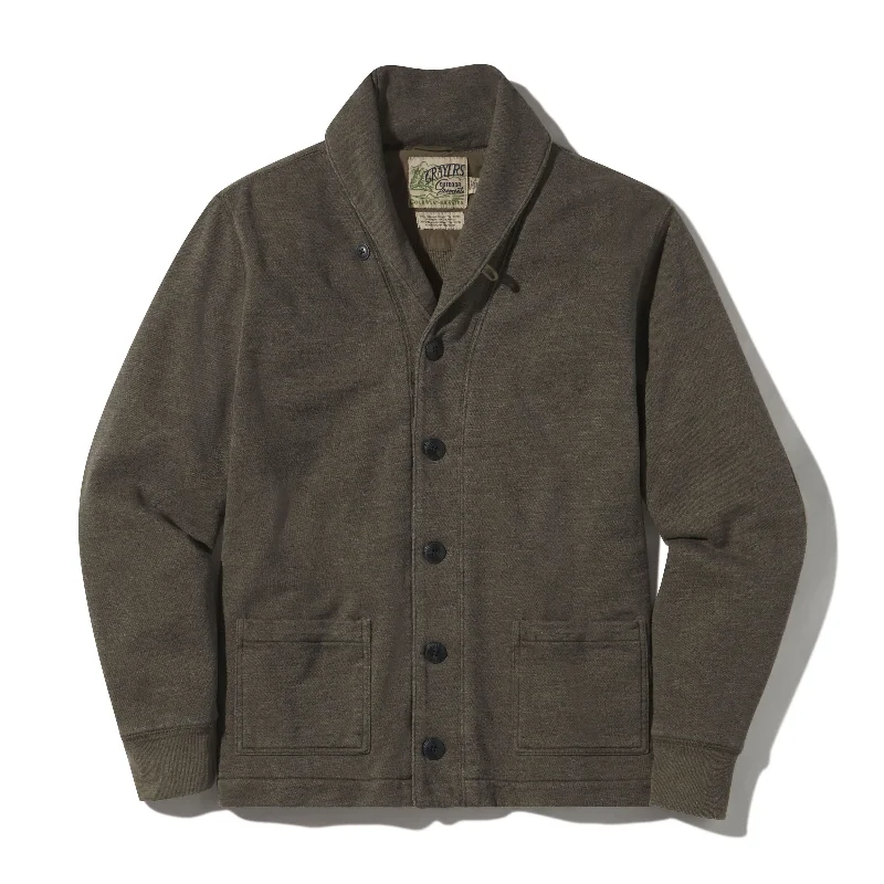 Men's windproof shirtjackets for outdoor activities​Dunlop Waffle Lined Cardigan - Olive