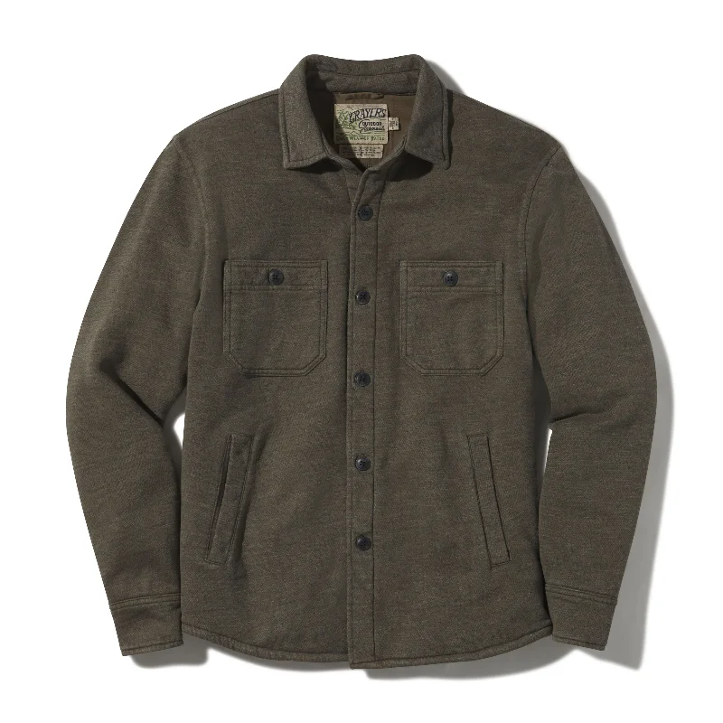 Men's shirtjackets with a fleece - trimmed interior​Dunlop Waffle Lined Shirt Jacket - Olive