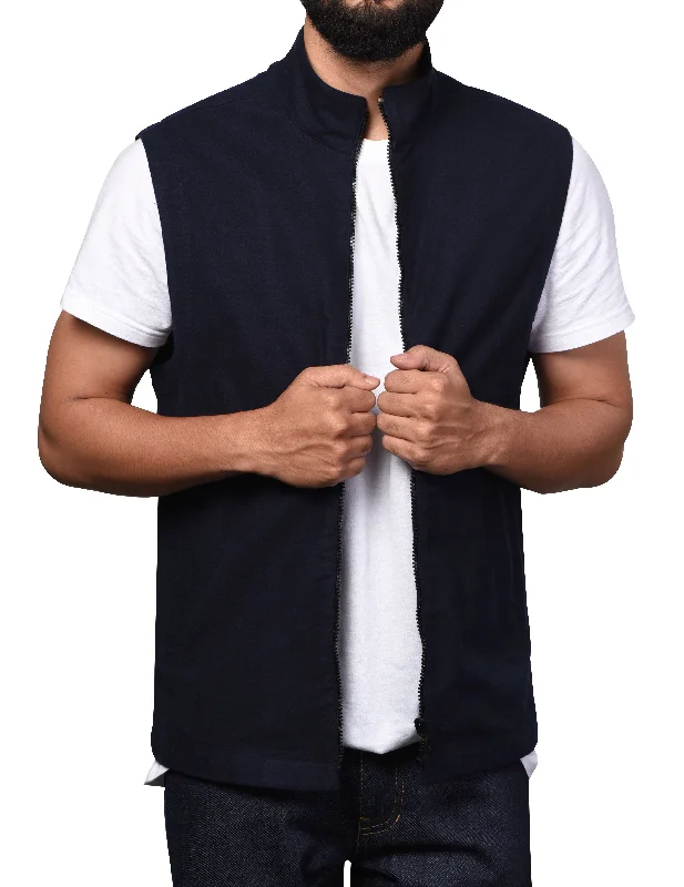 Men's shirtjackets with a vintage - inspired design​Vest in Navy Light Moleskin