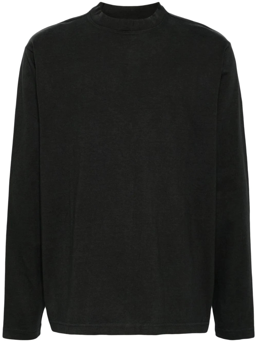 Leather men vest with studded details for a biker lookCrew-Neck Long-Sleeve T-Shirt